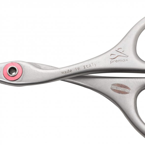 PREMAX Stickschere Ringlock Carbon-Chrom gerade (9,5 cm/ satiniert)
