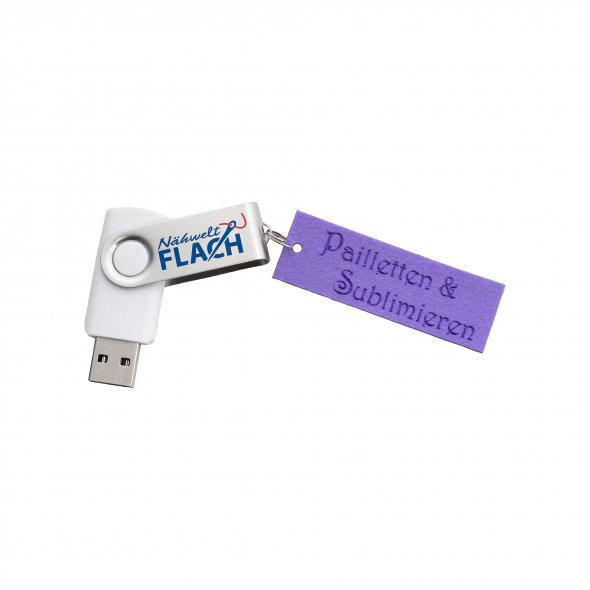 Nähwelt Flach USB Pailletten + Sublimieren (18 Muster + Anleitung)