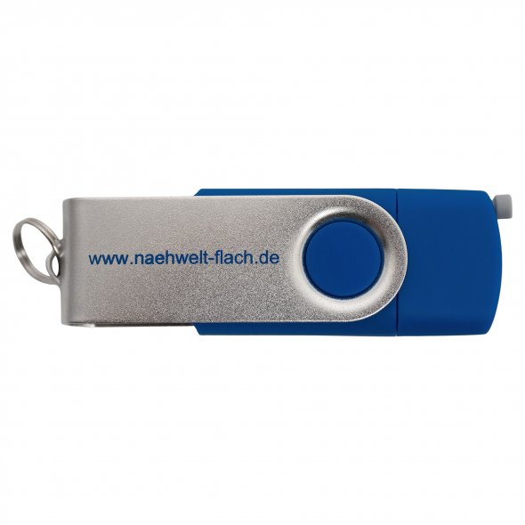 Nähwelt Flach USB Stick 8 GB (USB-A + USB-C Anschluss)