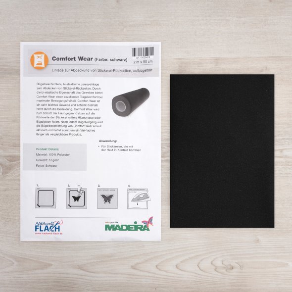 Comfort Wear (für Stickerei-Rückseiten/ aufbügelbar/ 2 m x 50 cm/ schwarz)