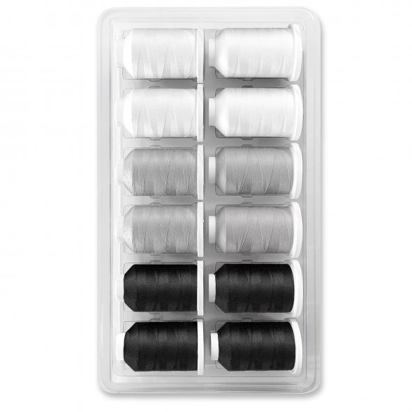 Madeira Aerolock No.125 Overlock Garnbox Black & White (3 Farben/ 12 x 1200 m)
