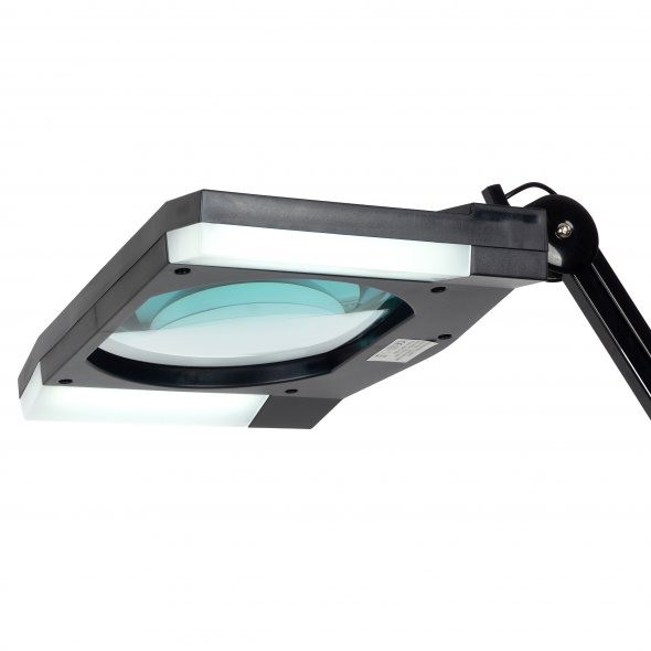 Semplix LED Lupen-Lampe 3D schwarz (Linse 189 mm x 157 mm/ Tischklemme)