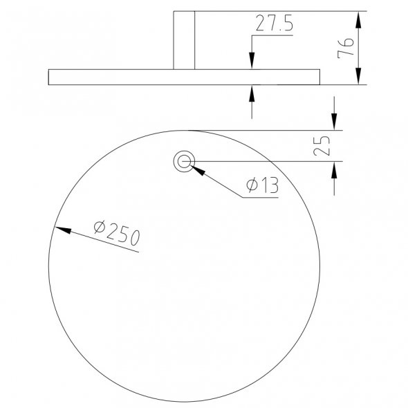 Semplix schwerer Tischstandfuß schwarz (Gewicht 8,35 kg/ Ø 250 mm)