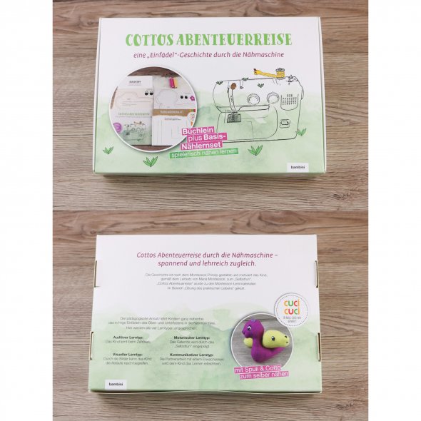 cuci cuci Cottos Abenteuerreise eine Einfädelgeschichte Büchlein + Nählernset