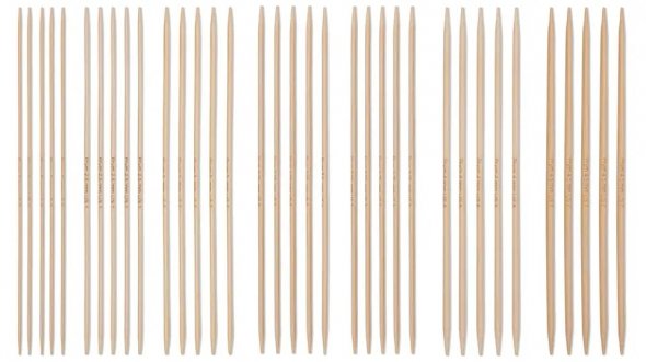 Prym Strumpfstricknadel-Set in Nadeltasche Bambus (Stärken 2,0-4,5 mm/ 20 cm)