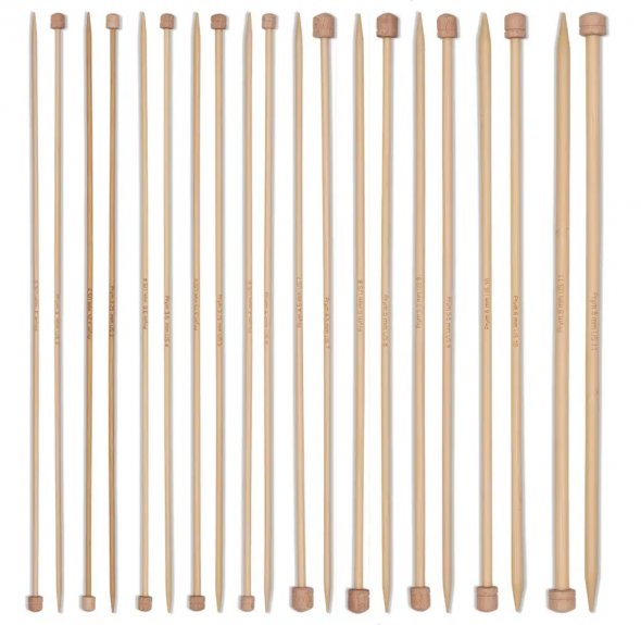 Prym Jackenstricknadel-Set in Nadeltasche Bambus (Stärken 3,0-8,5 mm/ 33 cm)
