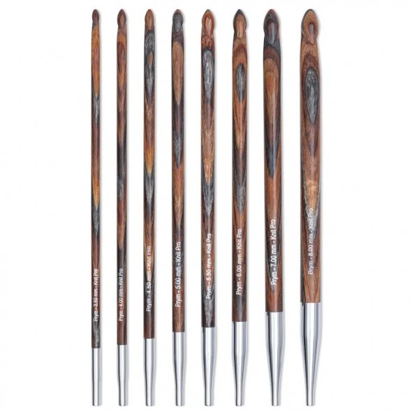 Prym Häkelnadel-Set Tunesisch in Nadeltasche Natural (Stärken 3,5-8,0 mm)