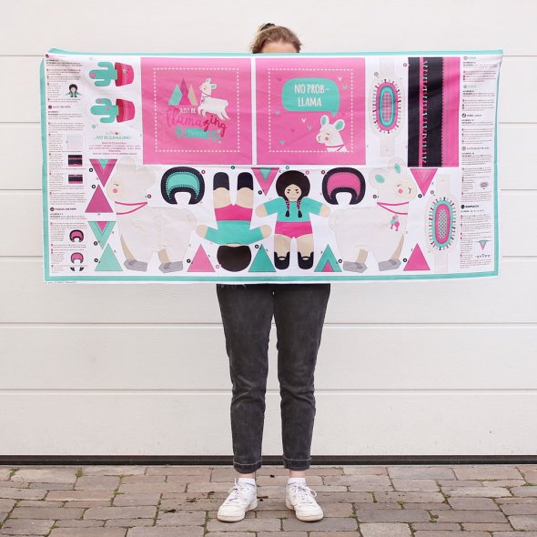 Kullaloo Cut & Sew Panel "JUST BE LLAMAZING" (80 x 155 cm)