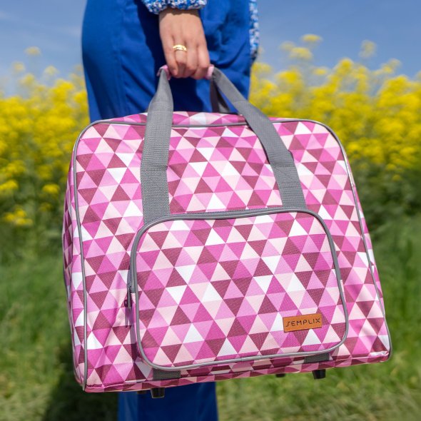 Semplix Nähmaschinentasche Diamond Design (beere/rosa)