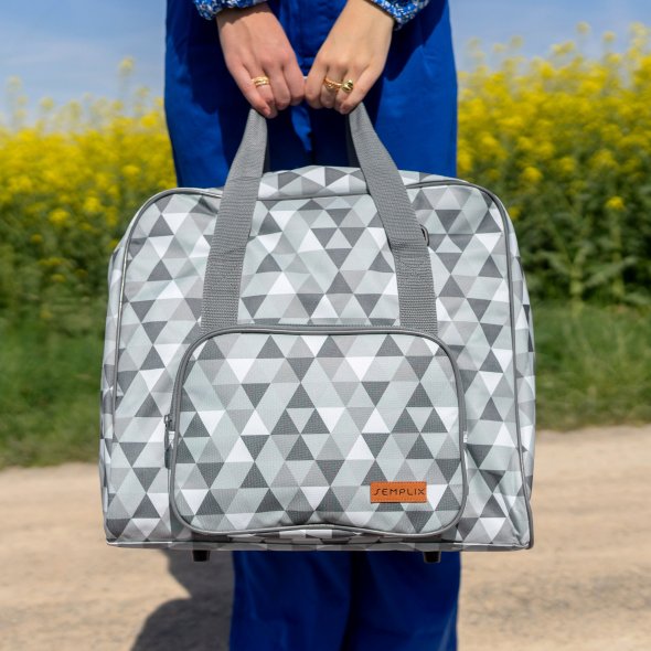 Semplix Nähmaschinentasche Diamond Design (stein/grau)