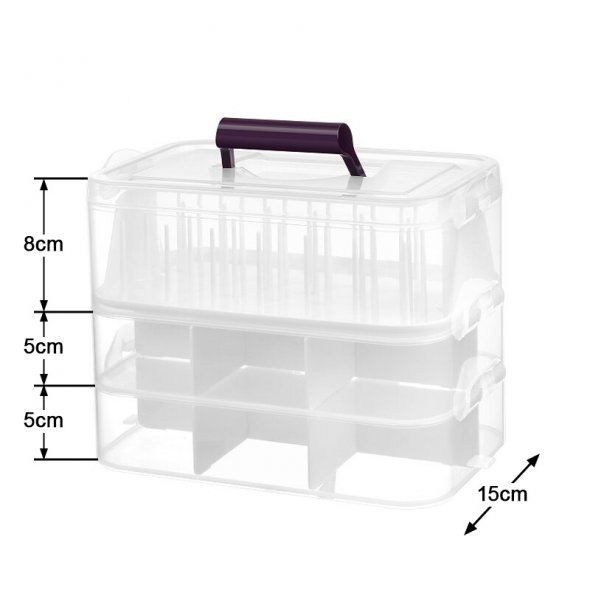 BabySnap Zubehörbox Klarsichtbox (3 Lagen inkl. Garn-Organizer)