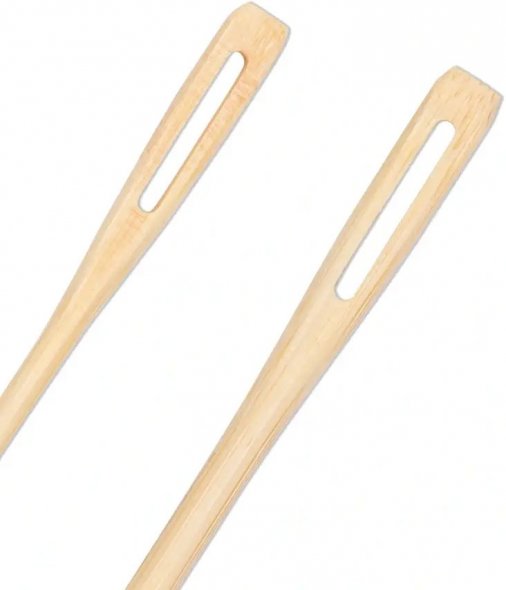 Prym Wollnadeln (Bambus/  3 x 80 x 6 mm/  3,75 x 90 x 6,5 mm) | Nhwelt  Flach