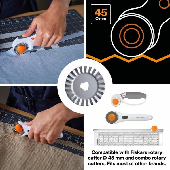 Fiskars Ersatzklinge Wellen/ Zacken (1 Klinge/ Ø 45 mm)