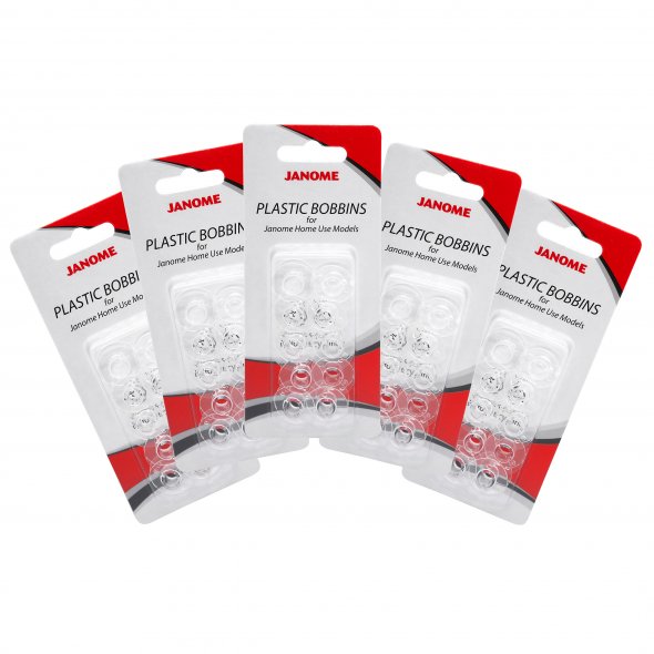 Semplix Spulenbox mit 50 original Janome Spulen (CB-Greifer und Drop in/ 20,5 x 11,5 mm) Sparpack!