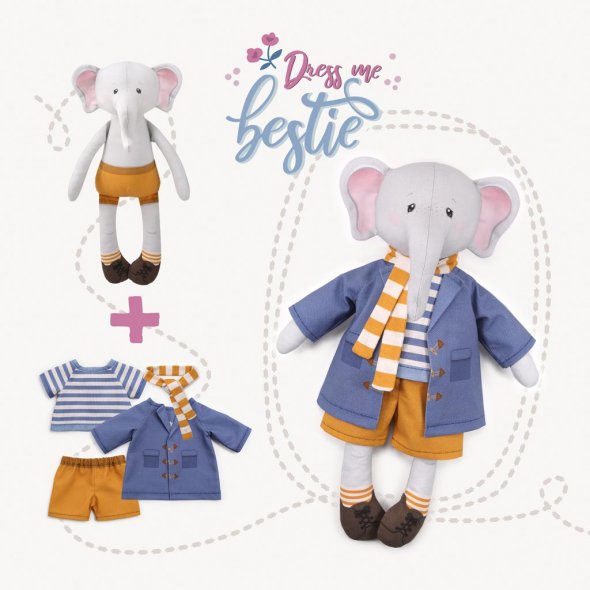 Kullaloo Cut & Sew Panel "DRESS ME BESTIE" EDDY ELEFANT (80 x 155 cm)