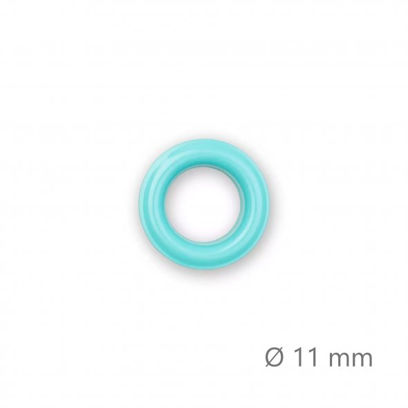 Prym Ösen mit Scheiben (11 mm/ mint-silberfarbig/ 20 St.)