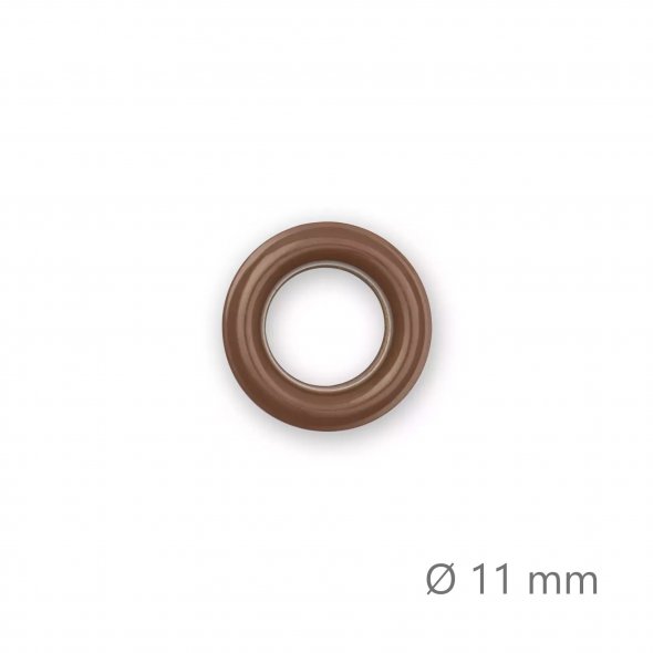 Prym Ösen mit Scheiben (11 mm/ dunkelbraun-silberfarbig/ 20 St.)