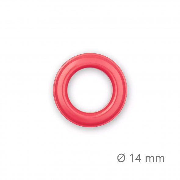 Prym Ösen mit Scheiben (14 mm/ rot-silberfarbig/ 15 St.)