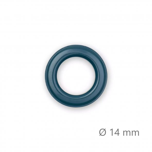 Prym Ösen mit Scheiben (14 mm/ marine-silberfarbig/ 15 St.)