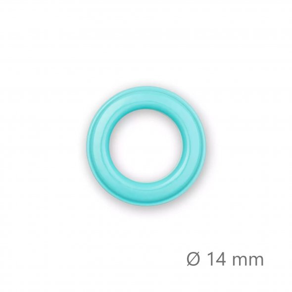 Prym Ösen mit Scheiben (14 mm/ mint-silberfarbig/ 15 St.)
