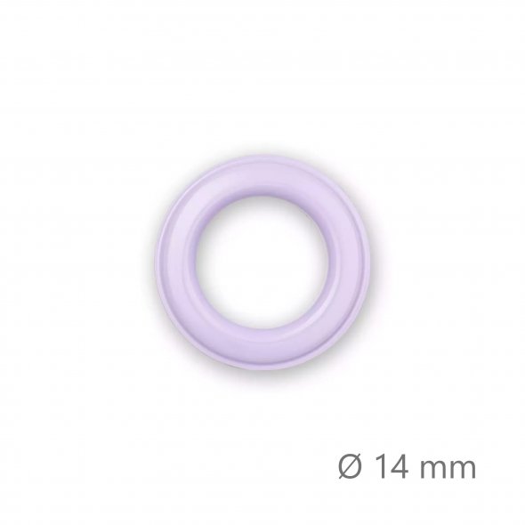 Prym Ösen mit Scheiben (14 mm/ lila-silberfarbig/ 15 St.)