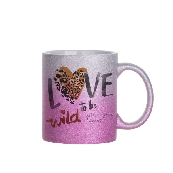 Sublimations-Tasse Glitter mit Farbverlauf (330 ml / bicolor)