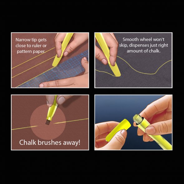 Taylor Seville Magic Chalk Liner - Kreidezeichner mit Radierer (gelb)