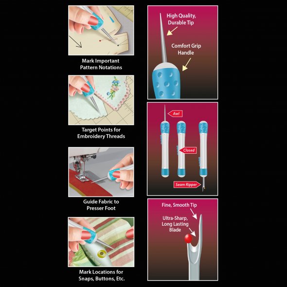 Taylor Seville 2-in-1 Awl & Seam Ripper - Ahle und Nahttrenner