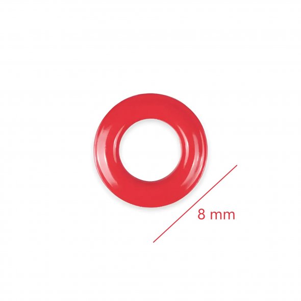 Prym Ösen mit Scheiben (8 mm/ rot-silberfarbig/ 32 St.)