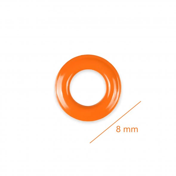 Prym Ösen mit Scheiben (8 mm/ orange-silberfarbig/ 32 St.)