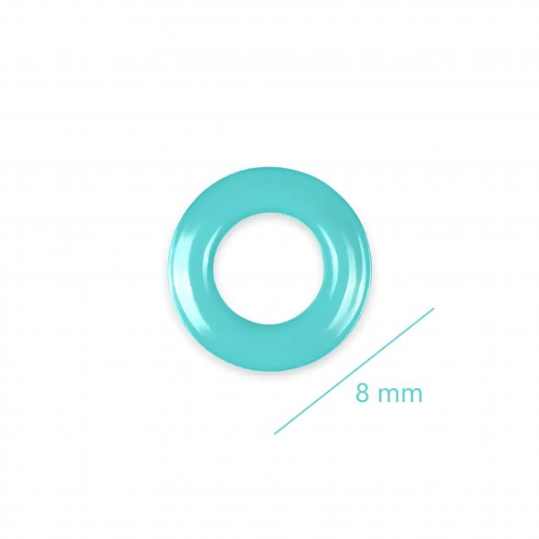 Prym Ösen mit Scheiben (8 mm/ mint-silberfarbig/ 32 St.)