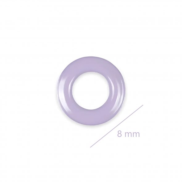 Prym Ösen mit Scheiben (8 mm/ lila-silberfarbig/ 32 St.)