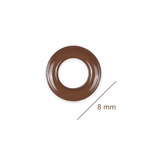 Prym Ösen mit Scheiben (8 mm/ dunkelbraun-silberfarbig/ 32 St.)
