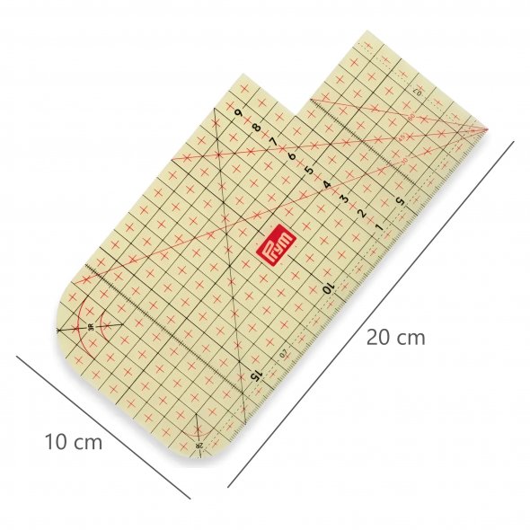 Prym Bügellineal 10 x 20 cm (mit L-Ausschnitt / transparent)