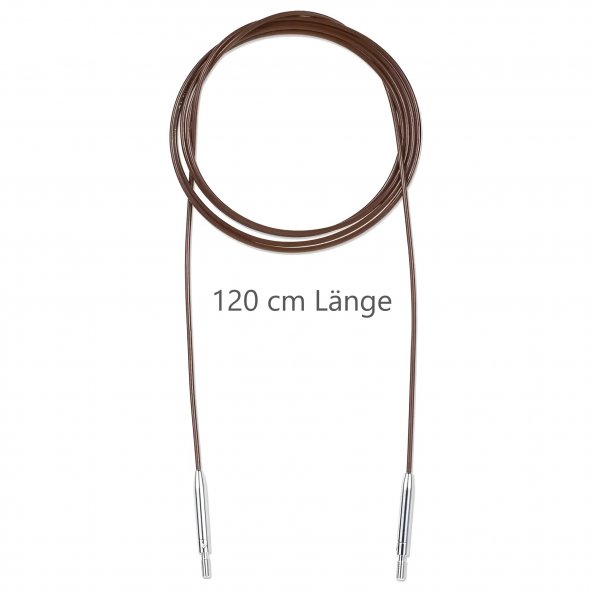 Prym Natural Kunststoffseil 120 cm (360° drehbare Endstücke / austauschbare Nadelspitzen)