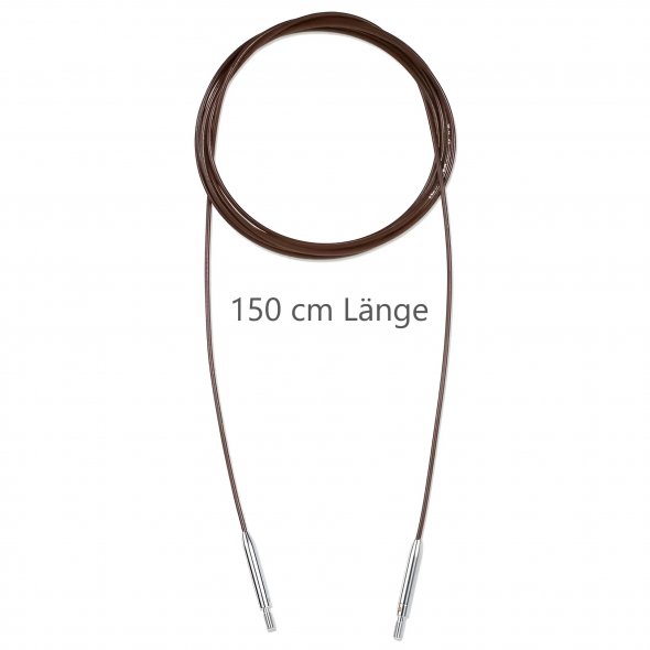 Prym Natural Kunststoffseil 150 cm (360° drehbare Endstücke / austauschbare Nadelspitzen)