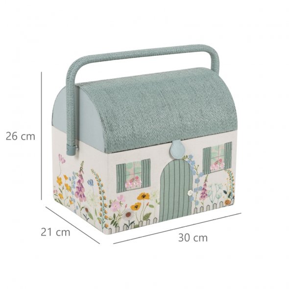 Nähkorb/Nähkästchen Country Cottage (bestickt / L / 21x30x26cm)
