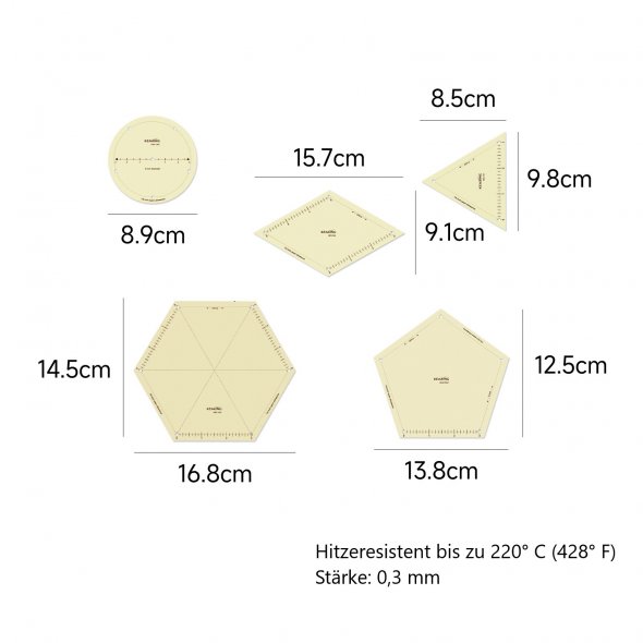 Kearing Bügel-Quilting Schablonen-Set (groß / 3 Inch)