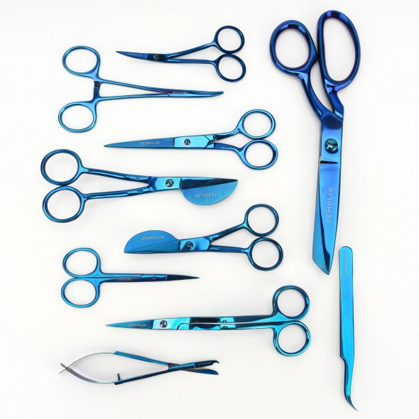 Semplix Scheren-Set (blau / 10-teilig / mit Geschenkbox)