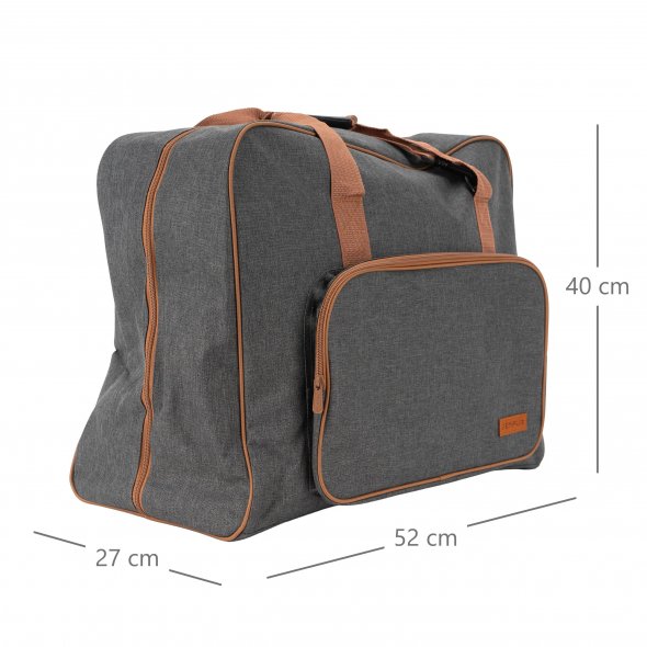 Semplix Nähmaschinentasche XL anthrazit/braun (52 x 40 x 27 cm)