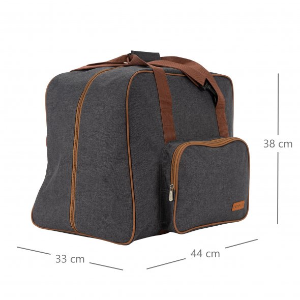 Semplix Overlocktasche anthrazit/braun (44 x 38 x 33 cm)
