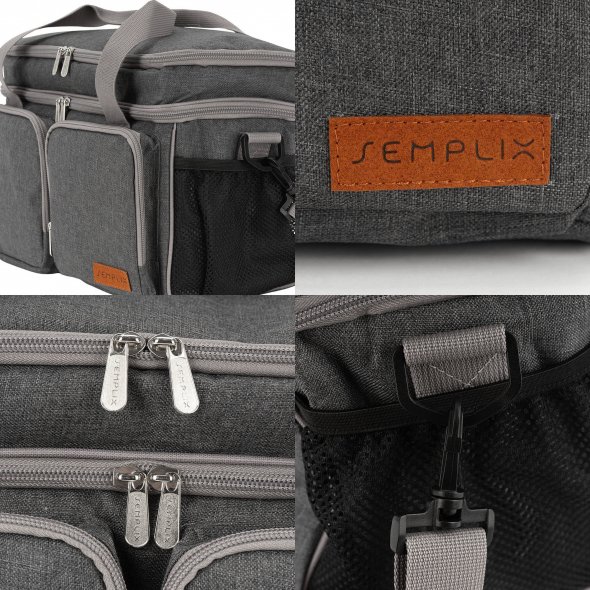 Semplix Multifunktionstasche anthrazit/grau (38 x 18 x 19 cm)