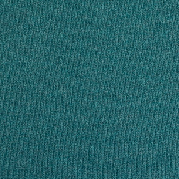 Baumwoll Sweat Stoff Eike angeraut melange - Eike melange von Swafing 001747-hellpetrol: 1,0m