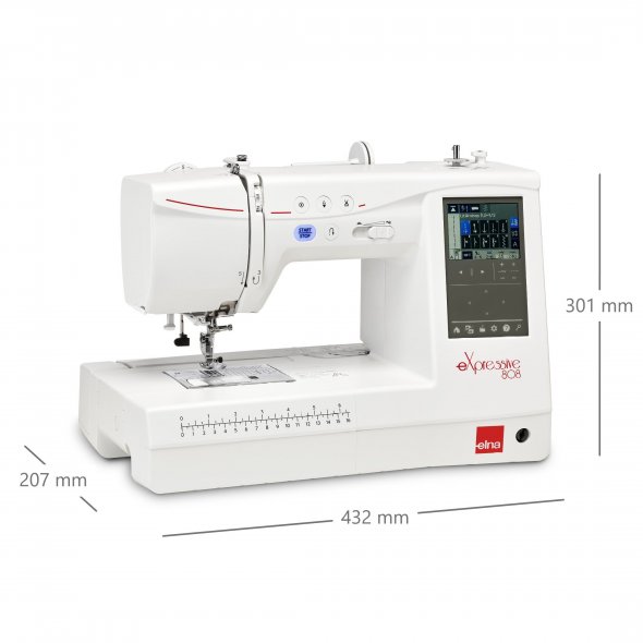 Elna 808 eXpressive Computer Näh- und Stickmaschine mit Kreativbox