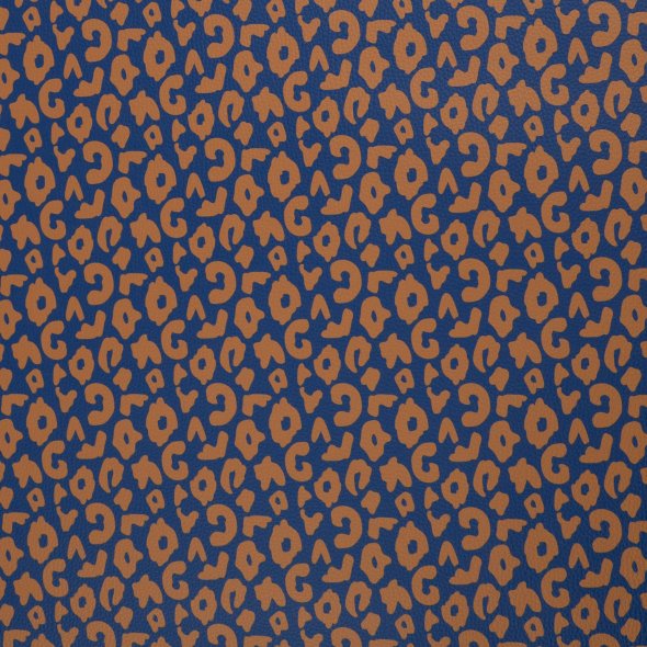 Kunstleder Happy Leo by Cherry Picking (0,6 x 1,4 m) 596711-blau/braun
