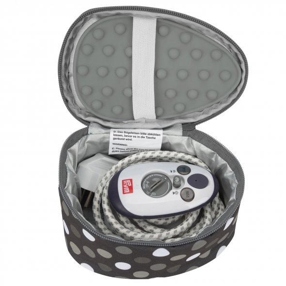Semplix Mini-Dampfbügeleisen-Set Polka Dots anthrazit/grau
