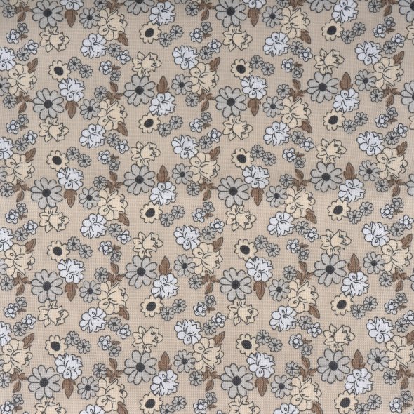 3er Bundle Baumwollstoff gemustert (je 50 x 135 cm / braun/beige)