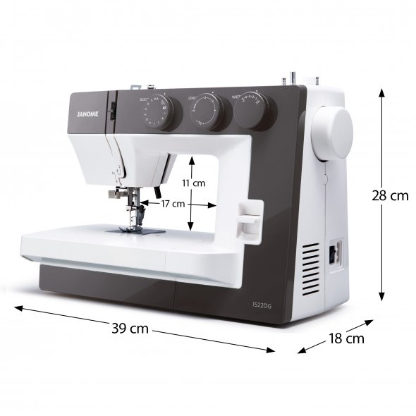 Janome 1522DG mechanische Nähmaschine (dunkelgrau)