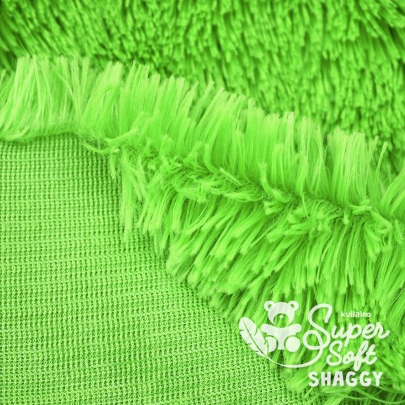 Kullaloo Zottelplüsch SHAGGY (Meterware / 20 mm Florlänge / SuperSoft / Stoff) 62380 - lime-grün: 1,0m