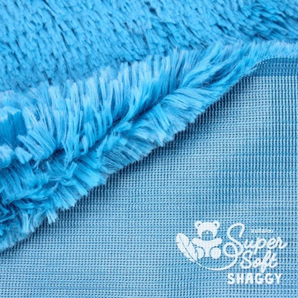 Kullaloo Zottelplüsch SHAGGY (Meterware / 20 mm Florlänge / SuperSoft / Stoff) 62382 - blau: 1,0m